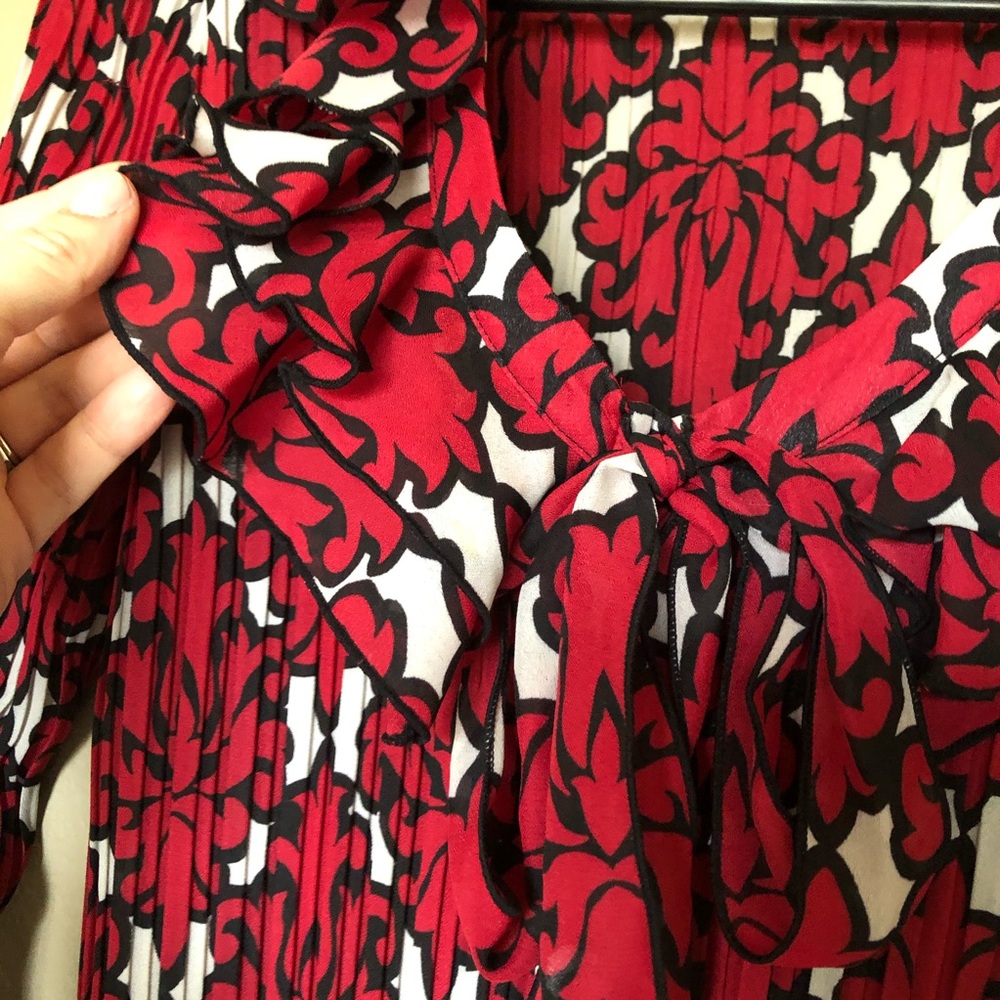 Red Ruffle Button Down Top - image 3